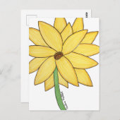 Yellow Flower- Blank Folded Greeting Card Briefkaart (Voorkant / Achterkant)