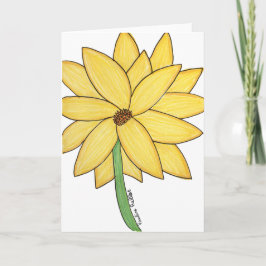 Yellow Flower- Blank Folded Greeting Card Kaart