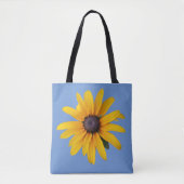 Yellow Flower Blue Foto Canvas tas (Voorkant)