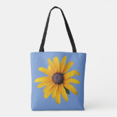 Yellow Flower Blue Foto Canvas tas (Achterkant)