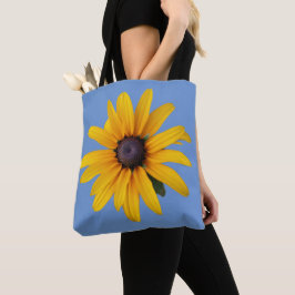 Yellow Flower Blue Foto Canvas tas