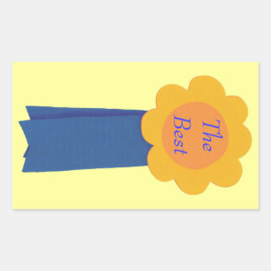 Yellow Flower Blue Ribbon De beste Stickers