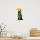 Yellow Flower Cactus Sketch Art Poster (Keuken)
