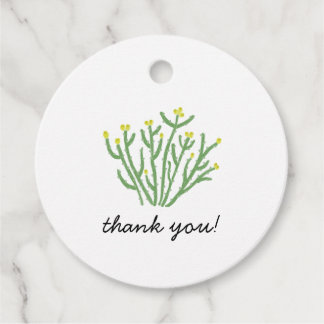 Yellow Flower Cholla Cactus Bridal Shower Bedankjes Labels