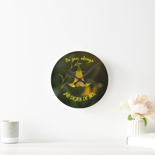 Yellow Flower Clock Ronde Klok (Huis)
