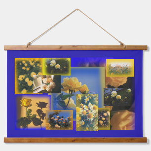 Yellow Flower Collage Hangend Wandkleed