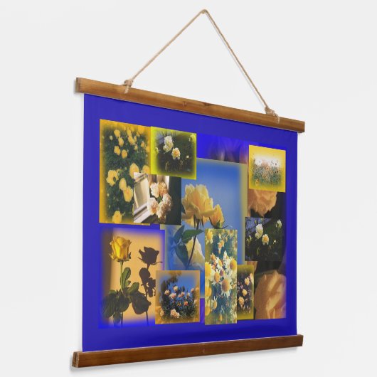  Yellow Flower Collage Hangend Wandkleed (Gebogen)