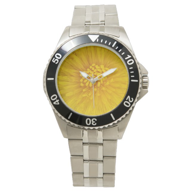 Yellow Flower Custom Watch Horloge (Voorkant)