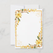 Yellow Flower Cute Bunny Spring Easter Baby Shower Bedankkaart (Achterkant)