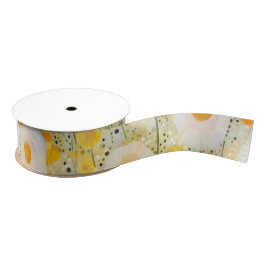 Yellow Flower Field Natuur Happy Fun Bloemen Grosgrain Lint