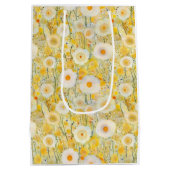 Yellow Flower Field Natuur Happy Fun Bloemen Medium Cadeauzakje (Achterkant)