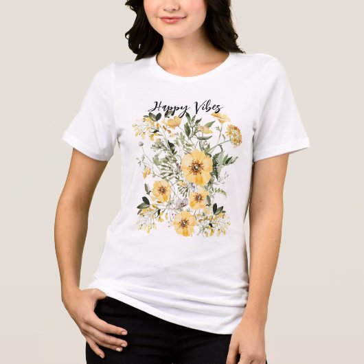Yellow Flower Garden botanische liefhebber Tri-Blend Shirt (Voorkant)