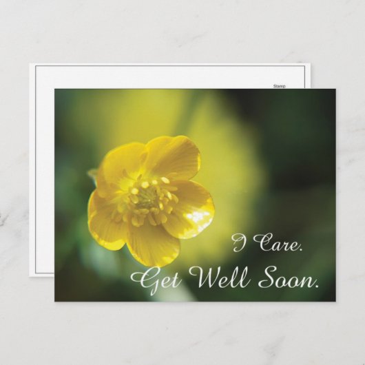 Yellow Flower Get Well Briefkaart (Voorkant / Achterkant)