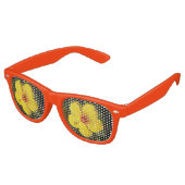 Yellow Flower Hibiscus Adult Party Retro Zonnebril (Gekanteld)