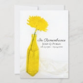 Yellow Flower in Vase Death Jubileum Memorial Kaart (Voorkant)