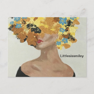 Yellow Flower Lady Briefkaart