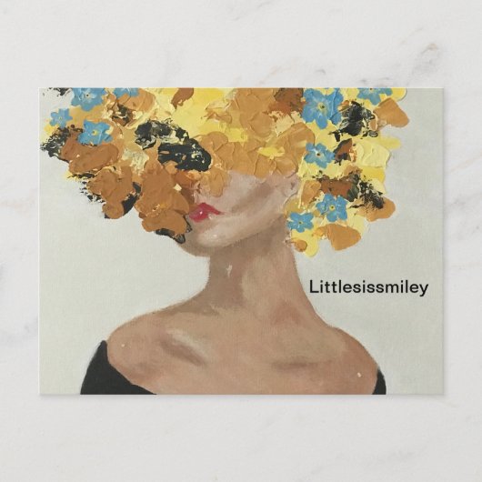 Yellow Flower Lady Briefkaart (Voorkant)