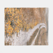 Yellow Flower Lined Road Fleece Deken (Voorkant (Horizontaal))