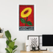 Yellow FLower - Matchbox Print - Czech Wall Art (Thuiskantoor)