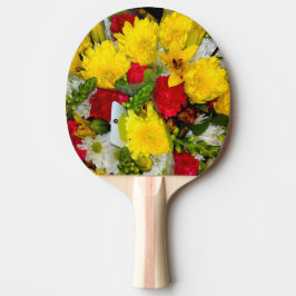 Yellow Flower Mix Ping Pong Paddle Tafeltennisbatje