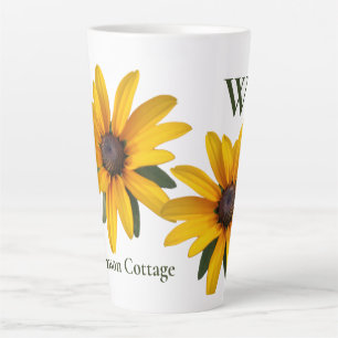 Yellow Flower Moderne Simple Black Eyed Susan Latte Mok