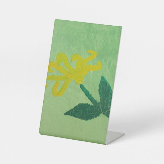 Yellow Flower Painting Reclamebord Met Voetstuk (Voorkant)