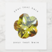 Yellow Flower Pattern Wijn Etiket (Enkel label)