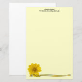 Yellow Flower Photo and Filigree Personalized Briefpapier (Voorkant / Achterkant)