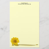 Yellow Flower Photo and Filigree Personalized Briefpapier (Voorkant)