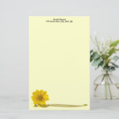 Yellow Flower Photo and Filigree Personalized Briefpapier (Staand voorkant)