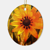 Yellow Flower Photo Circle Ornament (Links)