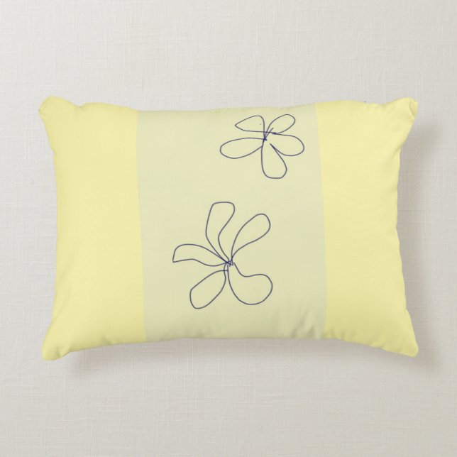 yellow flower pillow accent kussen (Voorkant)