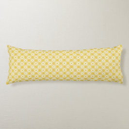 Yellow Flower Plaid Pattern Body Pillow Lichaamskussen