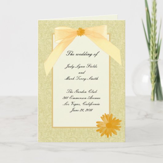 Yellow Flower Program Kaart (Voorkant)