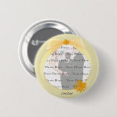 Yellow Flower Round Photo Button (Voorkant /achterkant)