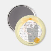 Yellow Flower Round Photo Magnet (Voorkant / Achterkant)