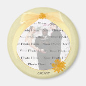 Yellow Flower Round Photo Magnet (Voorkant)