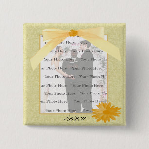 Yellow Flower Square Photo Button