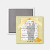 Yellow Flower Square Photo Magnet (Voorkant / Achterkant)