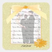 Yellow Flower Square Photo Stickers (Voorkant)