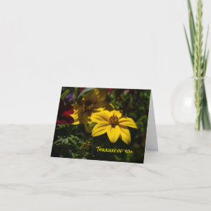 Yellow Flower Thinking of You Gevouwen Wenskaart Kaart
