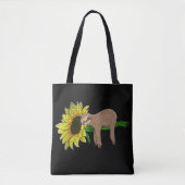 Yellow Flower Zonnebloem Sleepy Dierenvriend Wildl Tote Bag (Voorkant)