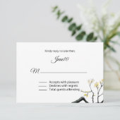 Yellow Flowering Branch Wedding RSVP (Staand voorkant)