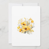 Yellow Flowers 80th Birthday Celebration Kaart (Achterkant)