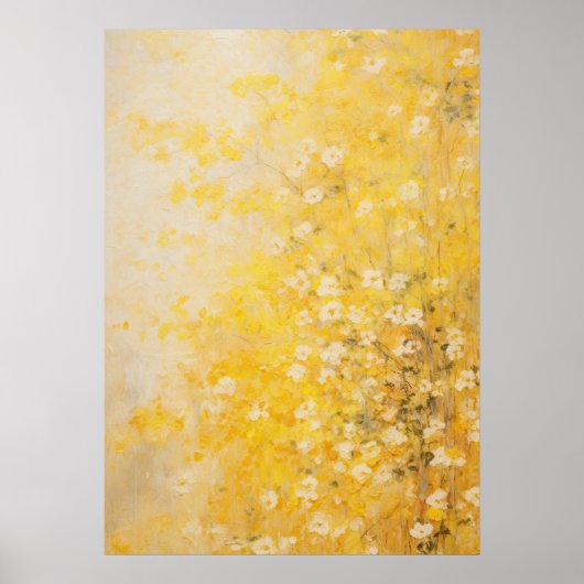 Yellow Flowers Abstracte kunst Poster (Voorkant)