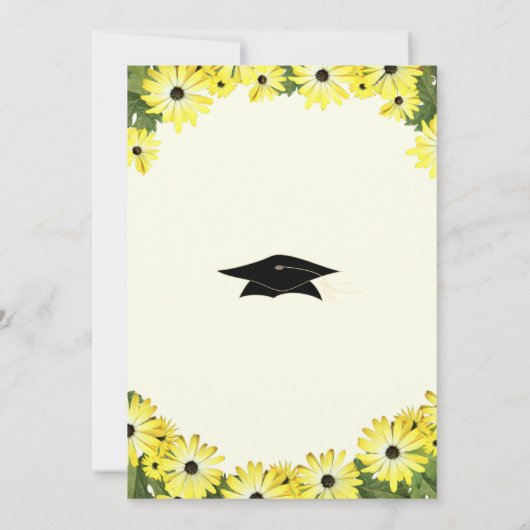 Yellow Flowers Afstuderen Invitation Sjabloon (Achterkant)