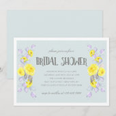 Yellow flowers and lilac bridal shower kaart (Voorkant / Achterkant)