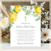 Yellow Flowers Baptism Prayer Fotoplaat