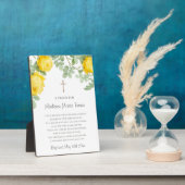 Yellow Flowers Baptism Prayer Fotoplaat (Zijkant)