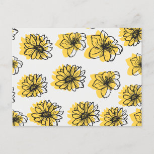 Yellow Flowers Daisy Sunflower Lilly Botanical Briefkaart